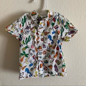 Stella McCartney Baby Boy Button Up Funky Print Shirt